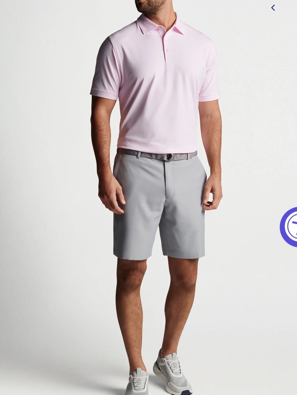Peter Millar Men’s Flat Front Golf Shorts in Light Gray